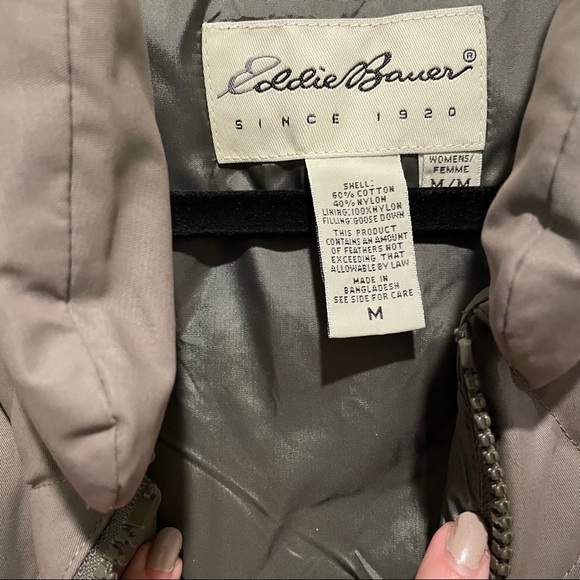 Eddie Bauer Diamond Quilted Goose Down Sage Green Womens Puffer Vest - Picture 2 of 5